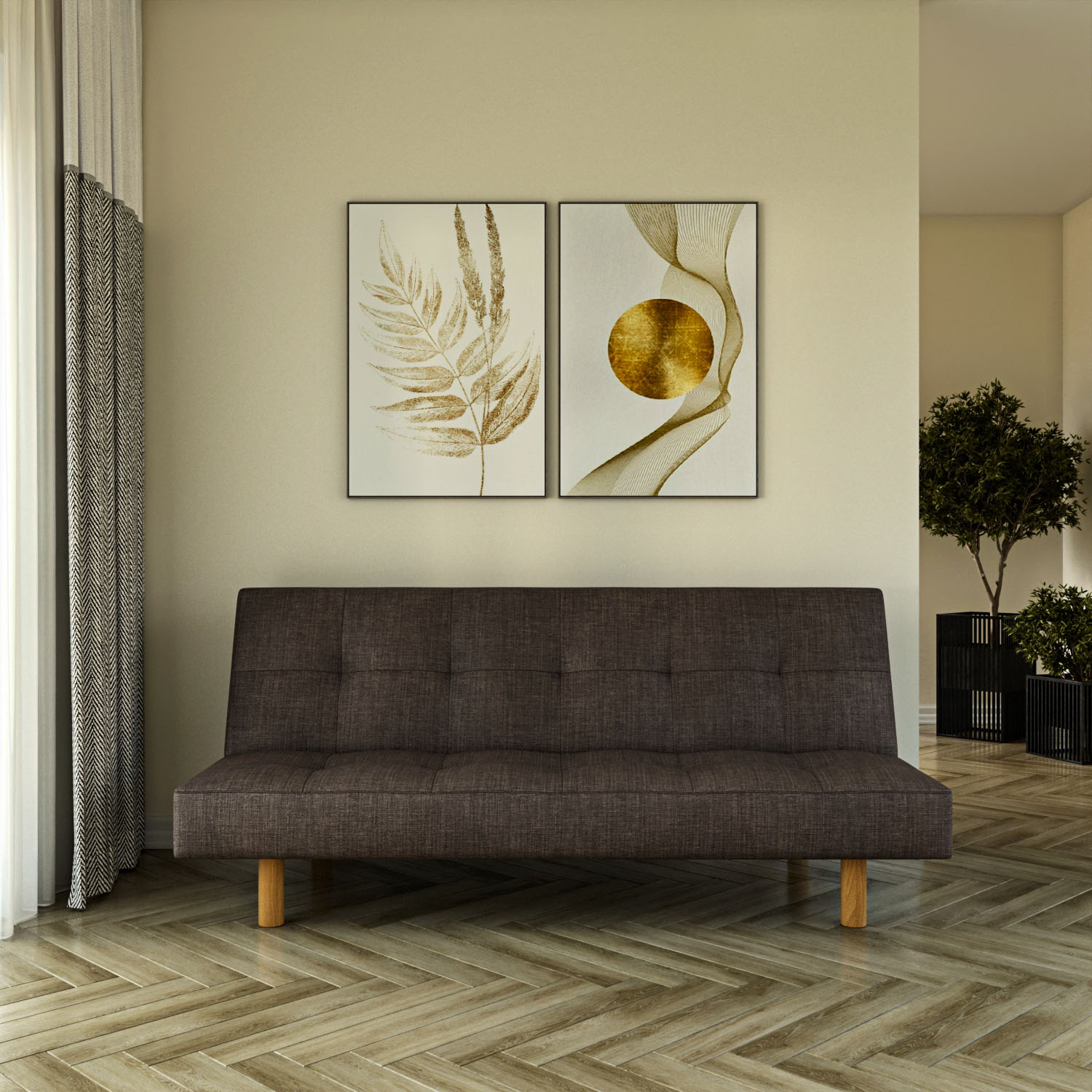alpha-GR-HERMES-2-13736 ΚΑΝΑΠΕΣ ΚΡΕΒΑΤΙ HERMES ΤΡΙΘΕΣΙΟΣ ΚΑΦΕ 180X95X82CM