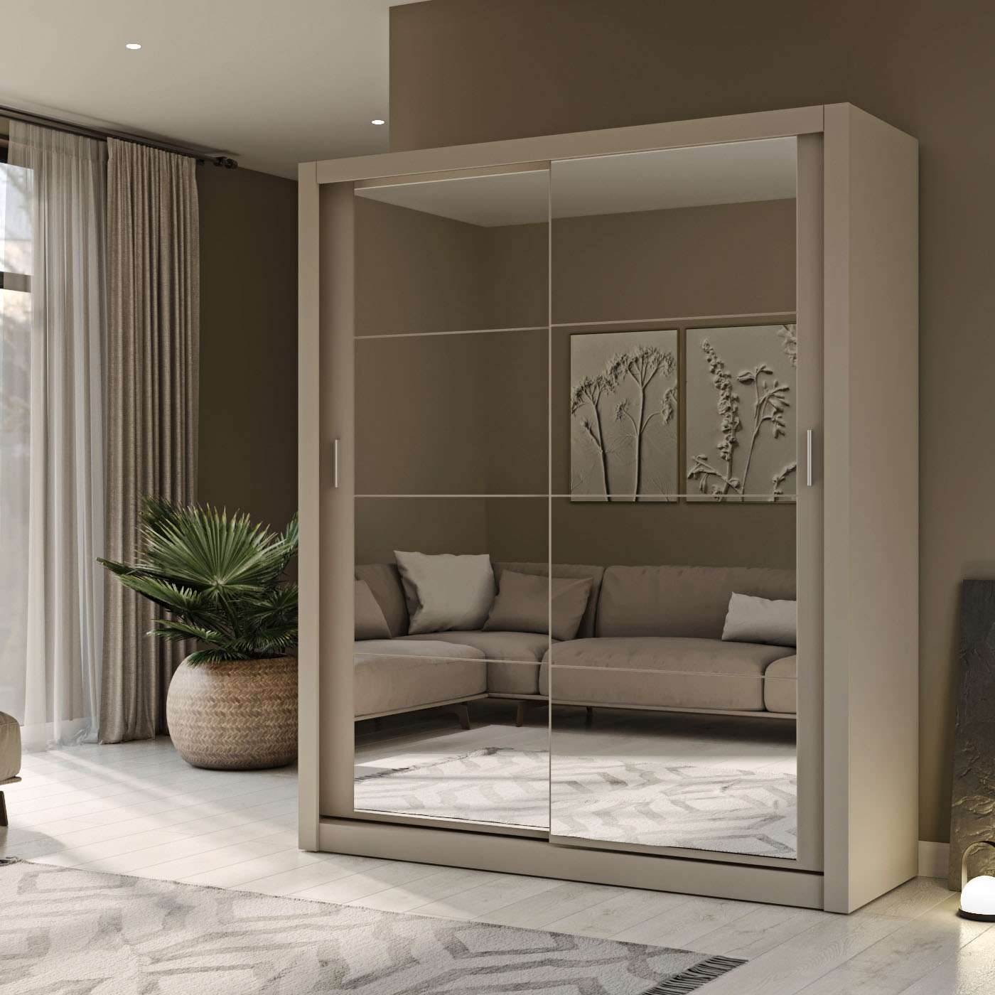 alpha-GR-REFLMIR-4-14685 ΝΤΟΥΛΑΠΑ REFLEX CASHMERE ΜΕ ΚΑΘΡΕΦΤΗ 180X60X215CM