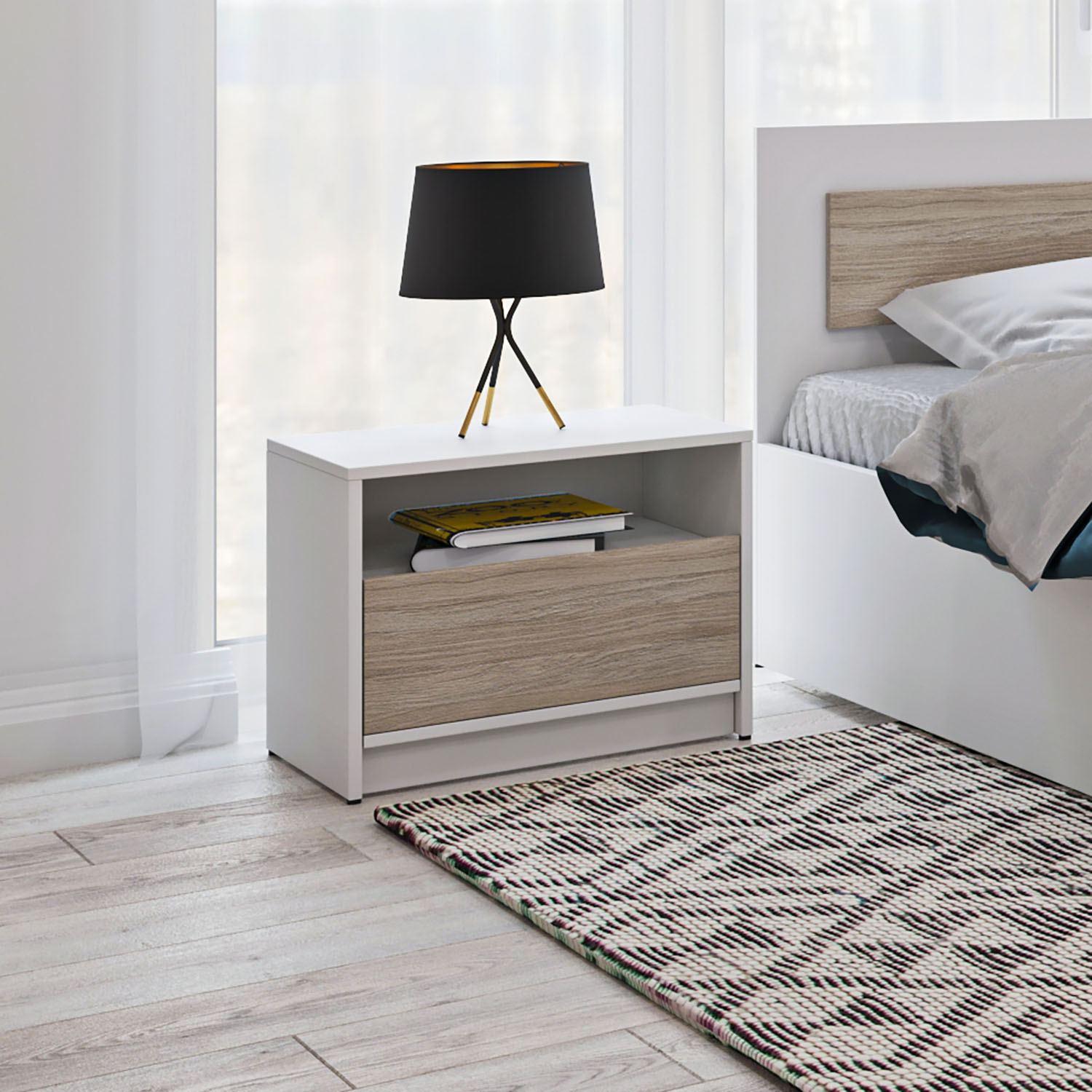 alpha-GR-VIVABEDSIDE-1-9551 ΚΟΜΟΔΙΝΟ VIVA ΛΕΥΚΟ-ΣΟΝΟΜΑ 50X36X41CM