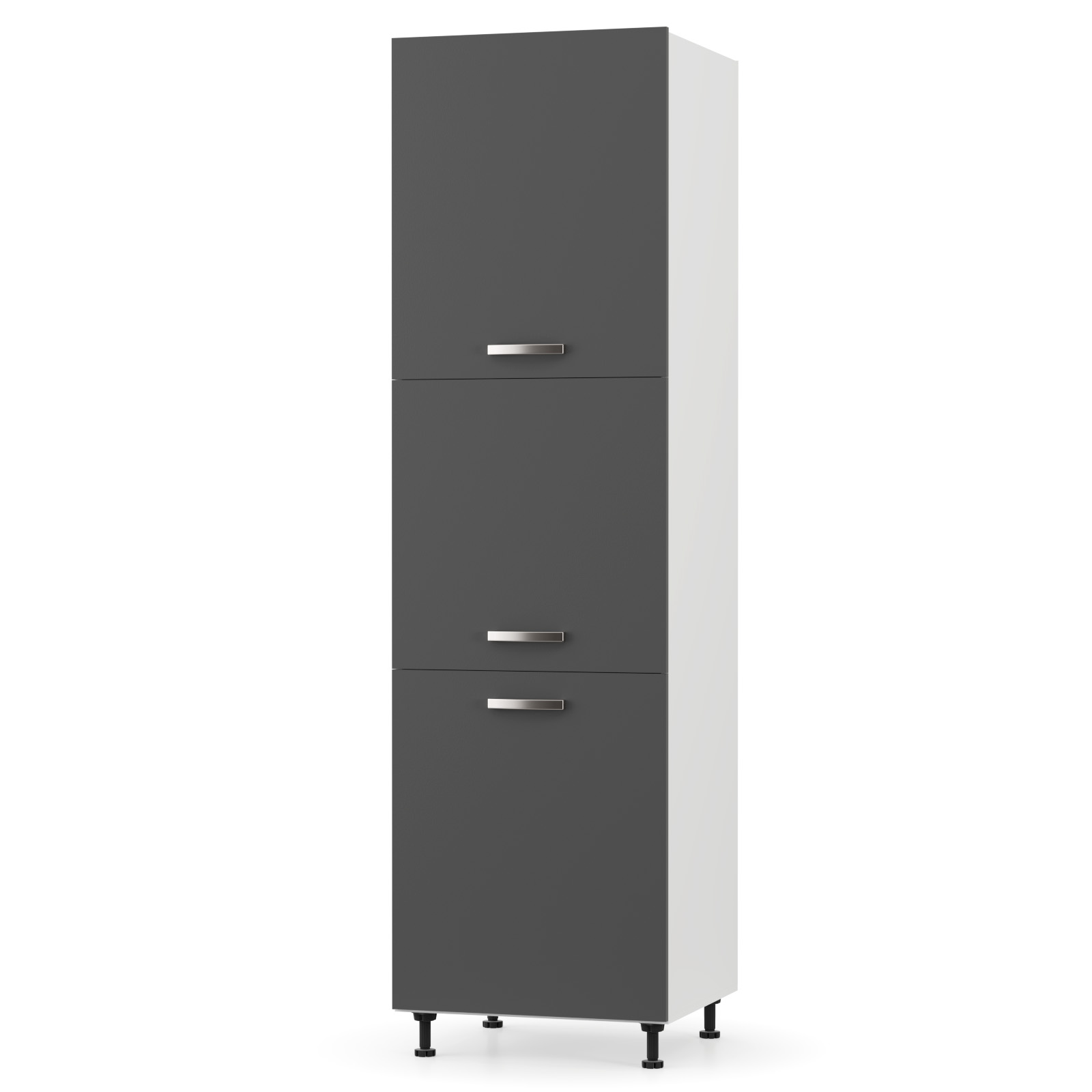 alpha-SO-CD60RVGR-2234 CHARLOTΤE ΣΤΗΛΗ KΟΥΖΙΝΑΣ 60X56X213.4ΕΚ ΜΕ ΜΕΤΑΛΛΙΚΑ ΧΕΡΟΥΛΙΑ ΓΡΑΦΙΤΗ