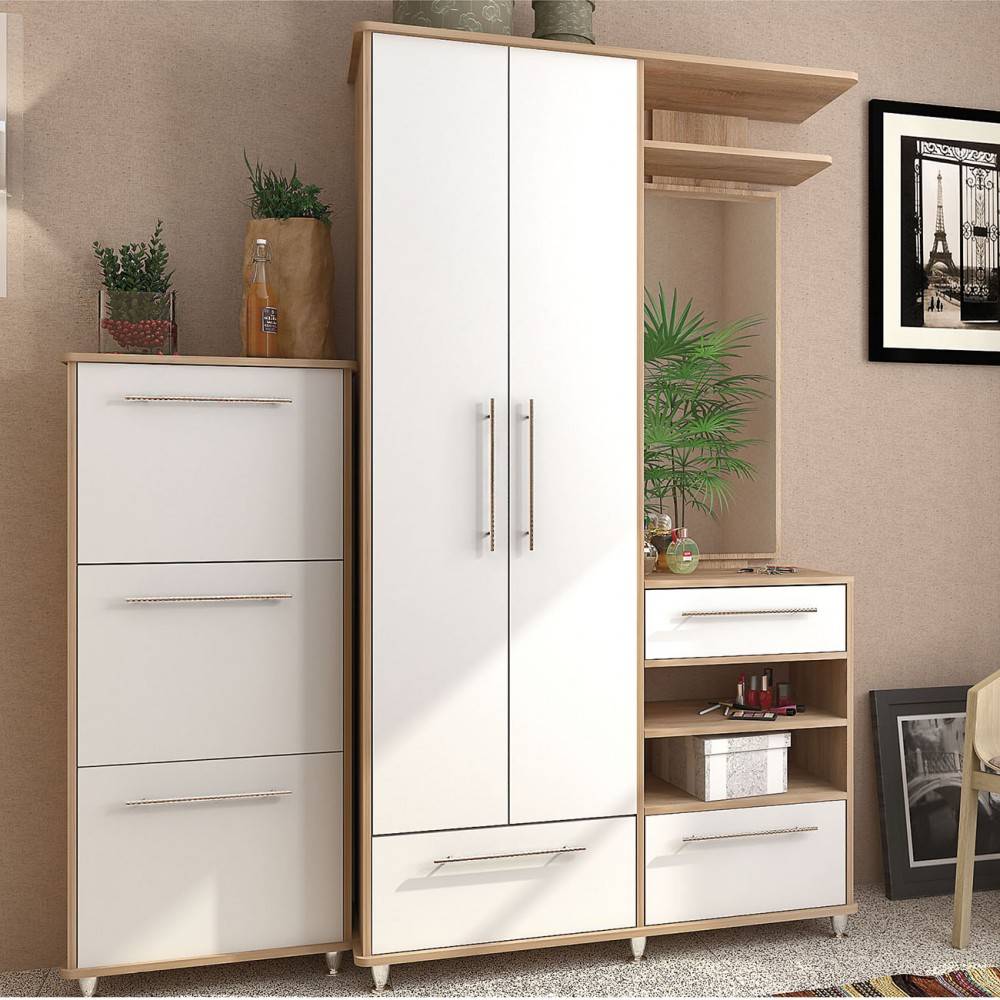 alpha-SO-NIAGARASETWHITE-2340 ΣΕΤ ΕΙΣΟΔΟΥ 2 ΤΕΜ 171X37.5X198ΕΚ ΛΕΥΚΟ-SONOMA