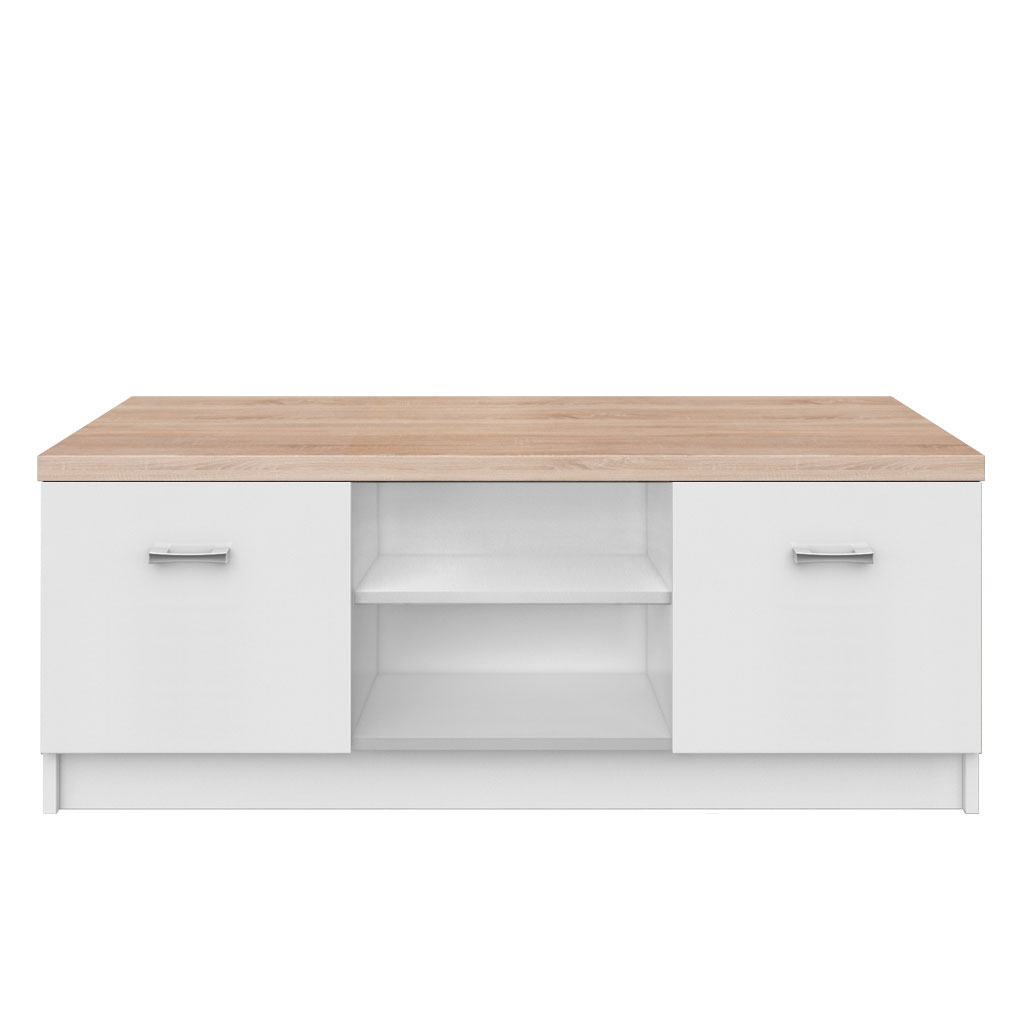 alpha-TO-2DTVWHITE-2503 ΕΠΙΠΛΟ TV 120X42X46ΕΚ ΛΕΥΚΟ-SONOMA ΜΕ ΔΥΟ ΝΤΟΥΛΑΠΙΑ