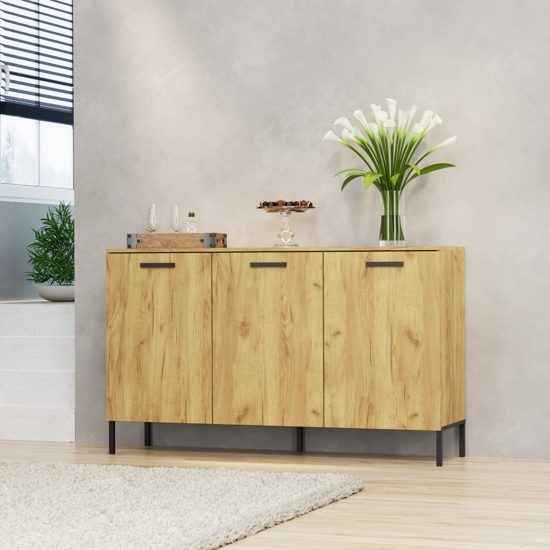 alpha-TO-SANTES3D-2958 ΜΠΟΥΦΕΣ SANTES ΧΡΥΣΟ ΔΡΥΣ-ΓΡΑΦΙΤΗ 155X42X92.5CM