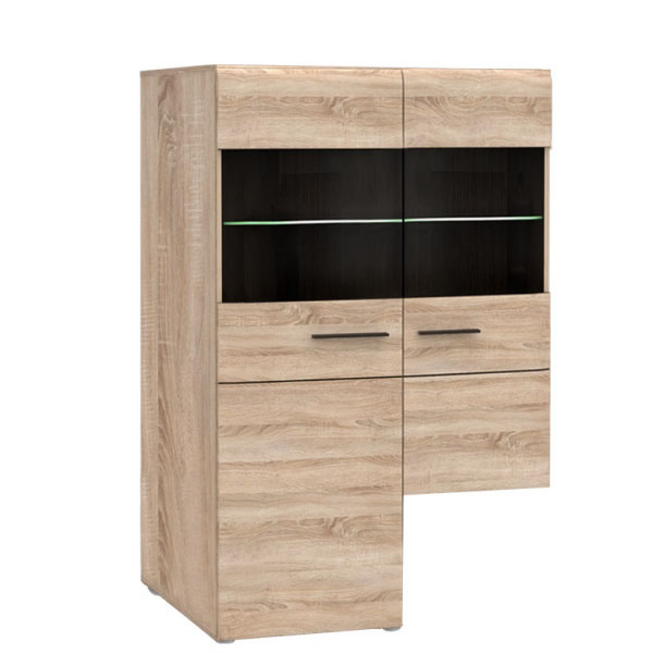 alpha-TO-SOLOTV2WL-3015 ΚΡΕΜΑΣΤΗ ΒΙΤΡΙΝΑ ΔΙΦΥΛΛΗ SOLO ΑΡΙΣΤΕΡΗ 2W 90X41X136 SONOMA WENGE