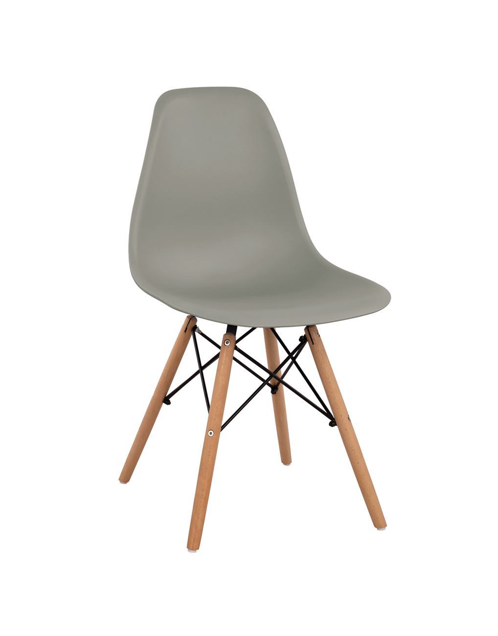 alpha-ZZ-A0505856-3121 ΚΑΡΕΚΛΑ STEFAN 46.5X53X82CM ΓΚΡΙ ΠΟΛΥΠΡΟΠΥΛΕΝΙΟ ΜΕ ΞΥΛΙΝΑ ΠΟΔΙΑ
