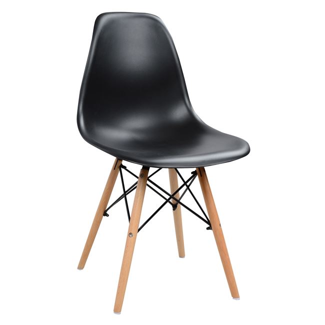 alpha-ZZ-A0525070-12341 ΚΑΡΕΚΛΑ STEFAN 46.5X53X82CM ΜΑΥΡΟ ΜΕ ΞΥΛΙΝΑ ΠΟΔΙΑ
