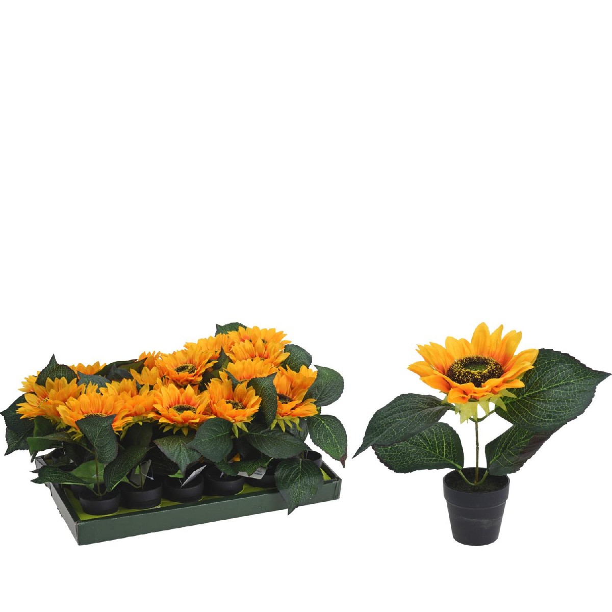 Artelibre - 06350636 ΦΥΤΟ ΤΕΧΝΗΤΟ ΗΛΙΑΝΘΟΣ 22CM ΣΕ ΜΑΥΡΟ ΓΛΑΣΤΡΑΚΙ Φ7CM ΣΕ 2 ΠΟΙΚΙΛΙΕΣ