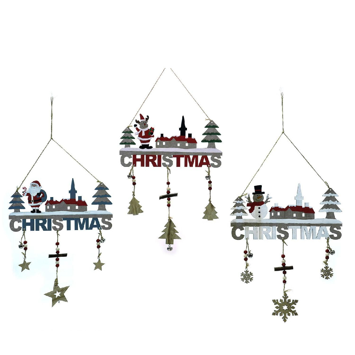 Artelibre - 06511790 ΣΤΟΛΙΔΙ ΚΡΕΜΑΣΤΟ CHRISTMAS ΜΕ ΣΚΗΝΙΚΟ ΚΑΙ ΑΣΤΕΡΙΑ 30X36CM ΣΕ 3 ΣΧΕΔΙΑ