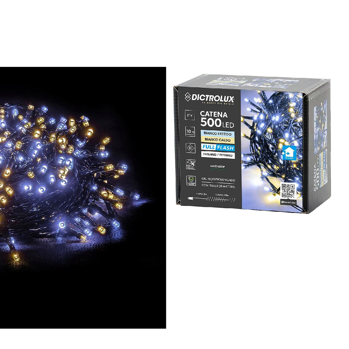 Artelibre - 06512093 500 LED ΕΣΩΤ. & ΕΞΩΤ. ΧΩΡΟΥ ΜΕ ΜΕΤΑΣΧΗΜΑΤΙΣΤΗ ΨΥΧΡΟ ΚΑΙ ΘΕΡΜΟ ΛΕΥΚΟ ΦΩΣ ΠΡΑΣΙΝΟ ΚΑΛΩΔΙΟ ΜΗ ΕΠΕΚΤΕΙΝΟΜΕΝΟ IP44 31V 13M