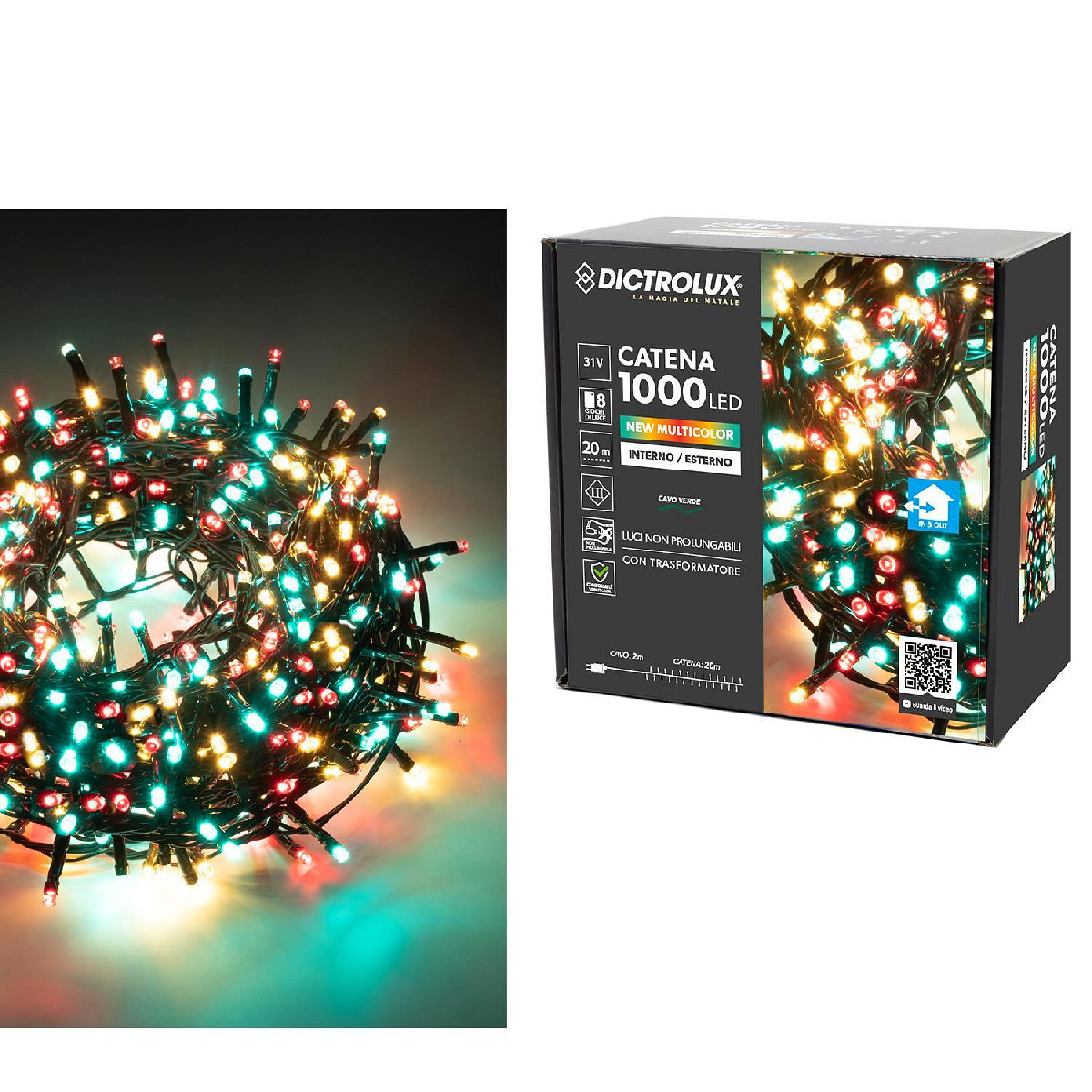 Artelibre - 06512103 1000 LED ΕΣΩΤ. & ΕΞΩΤ. ΧΩΡΟΥ ΜΕ 8 ΠΡΟΓΡΑΜΜΑΤΑ ΚΑΙ ΜΕΤΑΣΧΗΜΑΤΙΣΤΗ ΠΟΛΥΧΡΩΜΟ ΦΩΣ ΠΡΑΣΙΝΟ ΚΑΛΩΔΙΟ ΜΗ ΕΠΕΚΤΕΙΝΟΜΕΝΟ IP44 31V