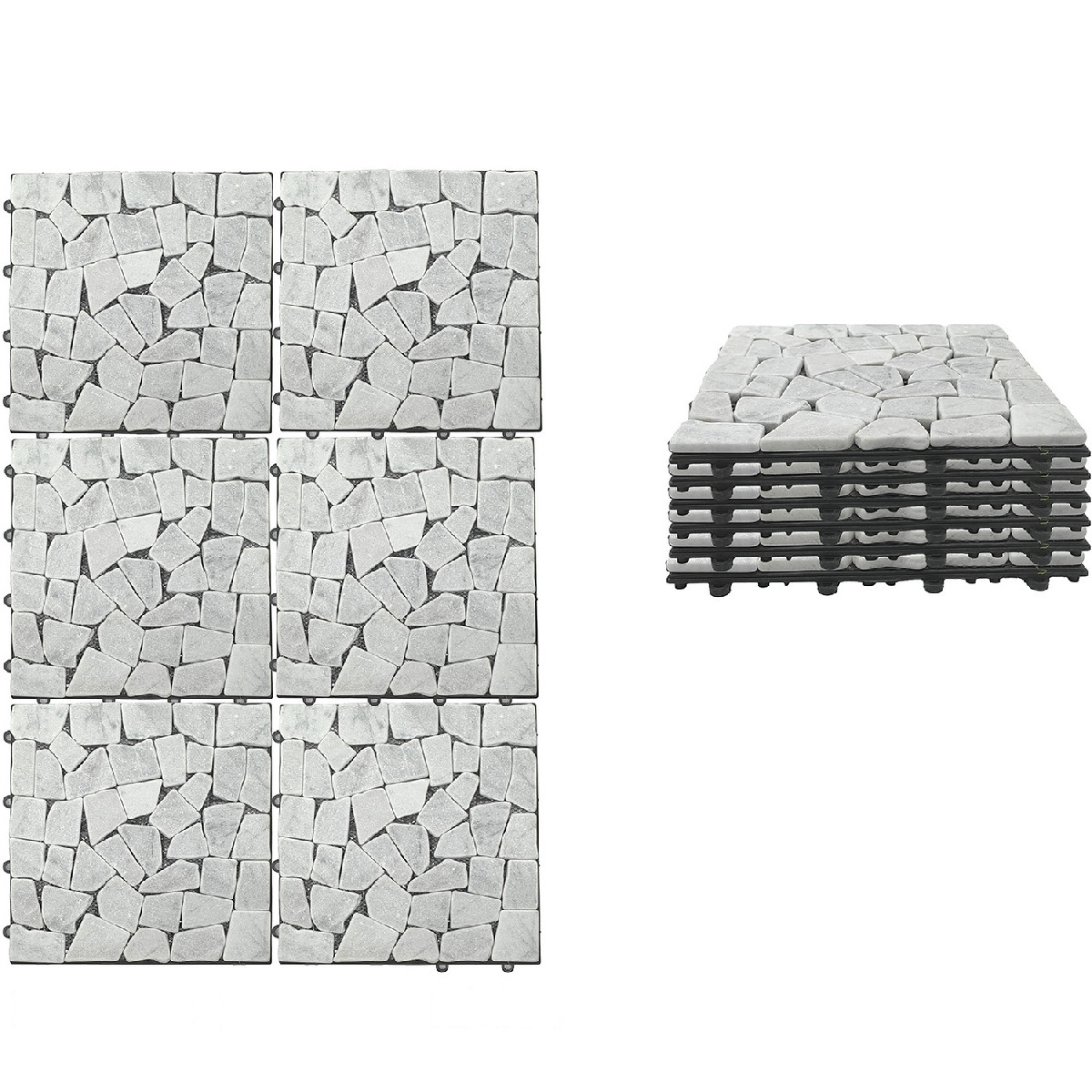 Artelibre - 06512920 ΣΕΤ ΠΛΑΚΙΔΙΑ ARTELIBRE ΠΕΤΡΑ ΛΕΥΚΟ 30.5X30.5X2CM 6ΤΜΧ