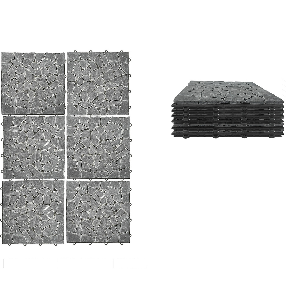 Artelibre - 06512921 ΠΛΑΚΑΚΙΑ ΔΑΠΕΔΟΥ ARTELIBRE ΜΑΥΡΟ ΠΕΤΡΑ 30.5X30.5X2CM 6ΤΜΧ