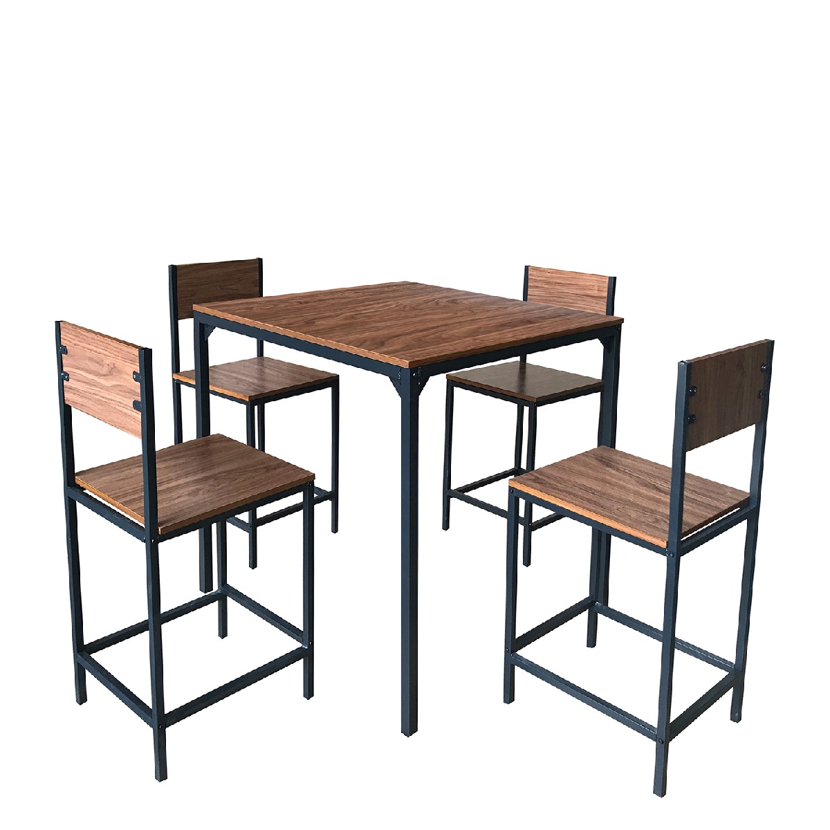 Artelibre - 14370057 ΣΕΤ ΤΡΑΠΕΖΑΡΙΑ (4+1) ARTELIBRE KOSI ΚΑΦΕ/ΜΑΥΡΟ MDF/ΜΕΛΑΜΙΝΗ 90X90X90CM