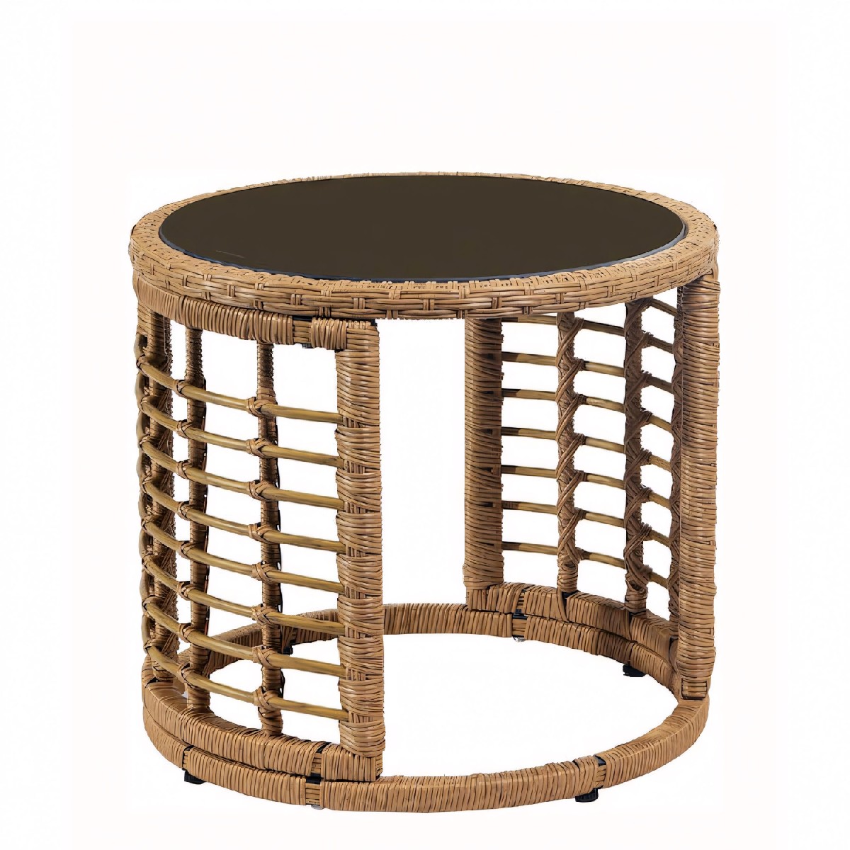 Artelibre - 14510062 ΤΡΑΠΕΖΑΚΙ ΚΗΠΟΥ ARTELIBRE AURIUS ΦΥΣΙΚΟ RATTAN/ΓΥΑΛΙ Φ45X40CM
