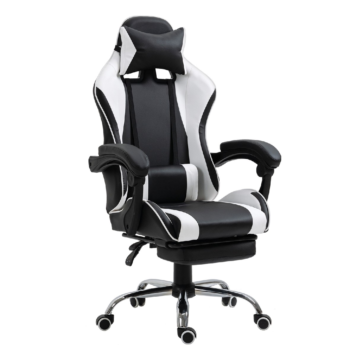 Artelibre - 14730011 ΚΑΡΕΚΛΑ ΓΡΑΦΕΙΟΥ ARTELIBRE GAMING BRAY ΛΕΥΚΟ/ΜΑΥΡΟ PVC 67X50X120-127CM