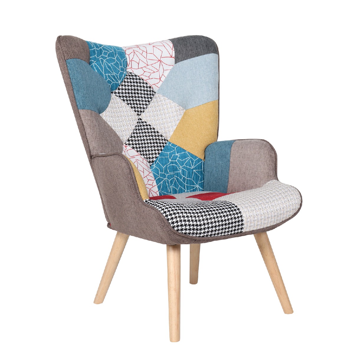 Artelibre - 14770006 ΠΟΛΥΘΡΟΝΑ BRIAR PATCHWORK ΥΦΑΣΜΑ/ΞΥΛΟ 73X69X96CM