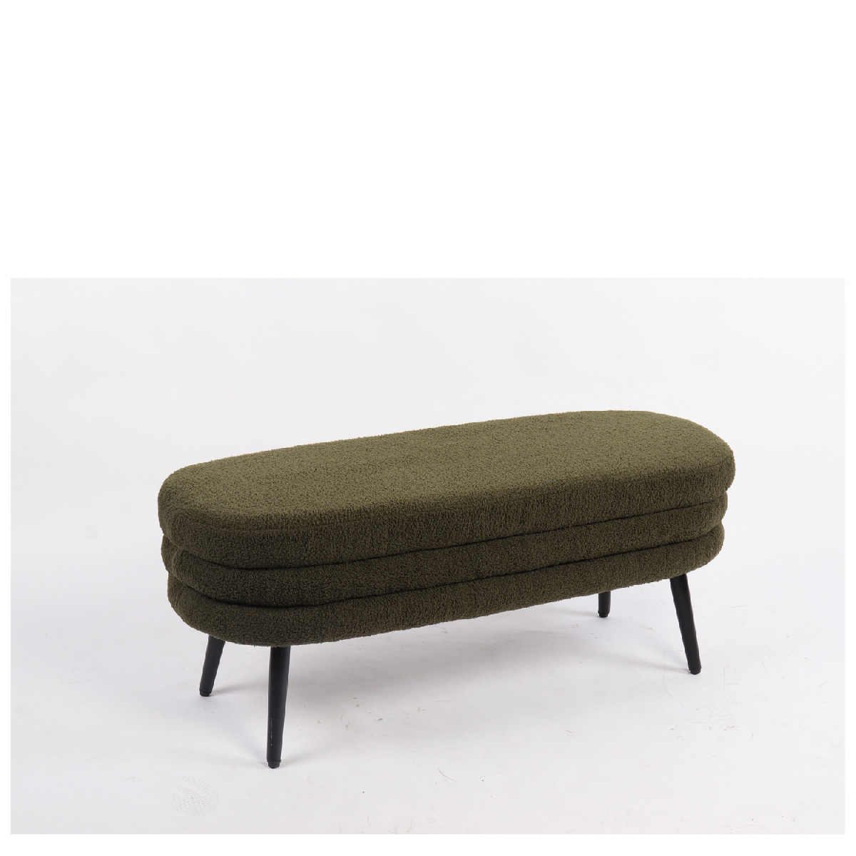 Artelibre - 14770102 ΠΑΓΚΑΚΙ OTTOMAN ARTELIBRE TONDO ΠΡΑΣΙΝΟ ΥΦΑΣΜΑ TEDDY/ΜΕΤΑΛΛΟ 42X112X44CM