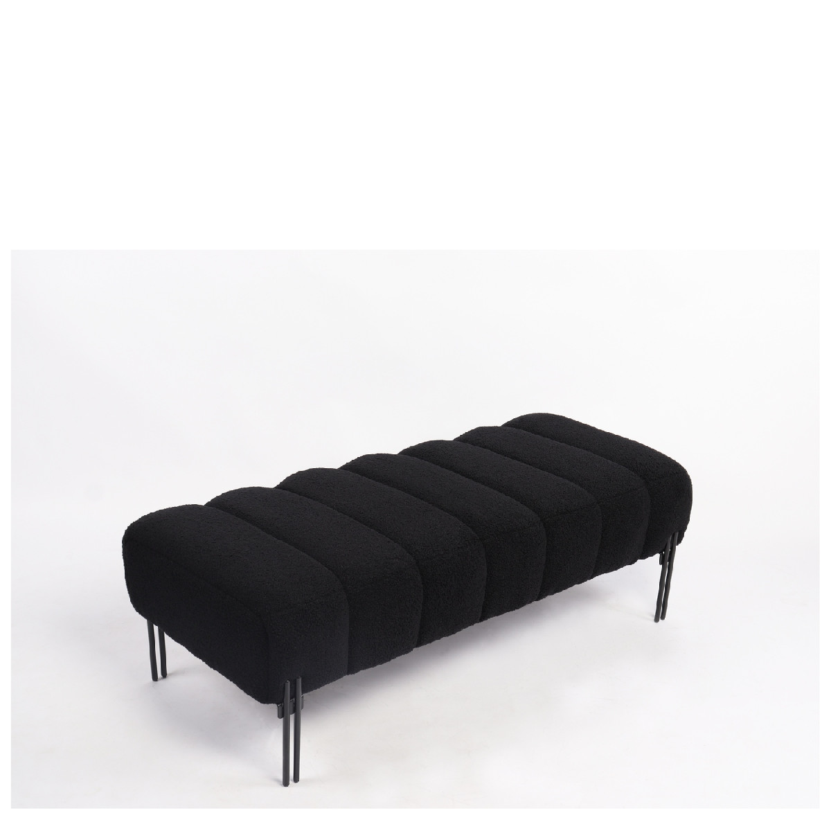 Artelibre - 14770104 ΠΑΓΚΑΚΙ OTTOMAN ARTELIBRE KUBO ΜΑΥΡΟ ΥΦΑΣΜΑ TEDDY/ΜΕΤΑΛΛΟ 40X116.5X50CM