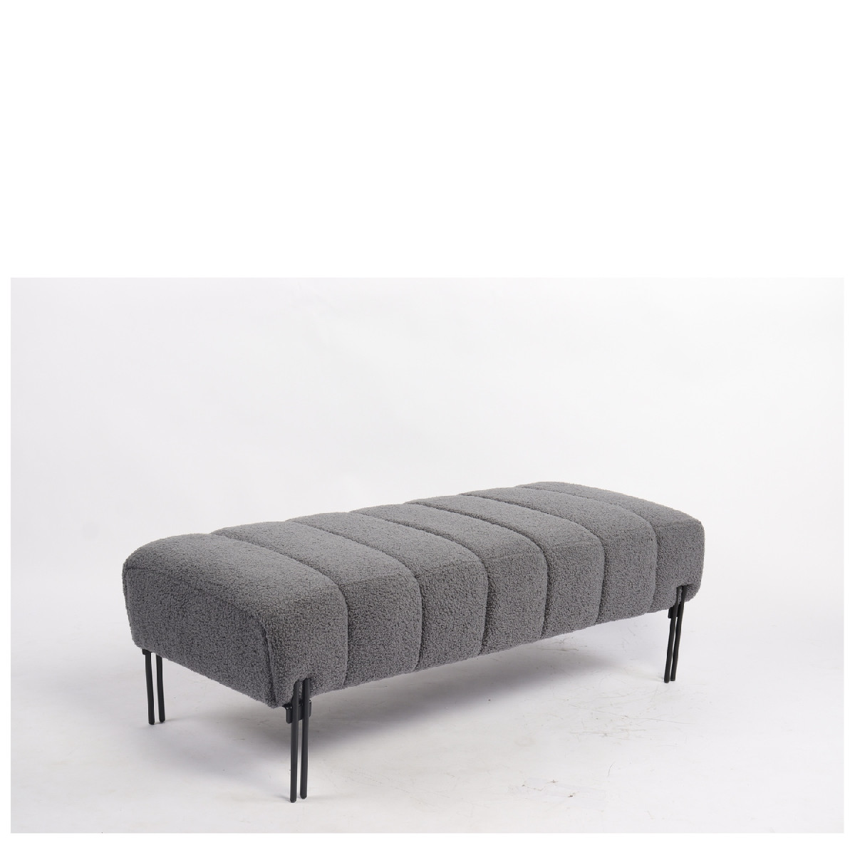 Artelibre - 14770105 ΠΑΓΚΑΚΙ OTTOMAN ARTELIBRE KUBO ΓΚΡΙ ΥΦΑΣΜΑ TEDDY/ΜΕΤΑΛΛΟ 40X116.5X50CM