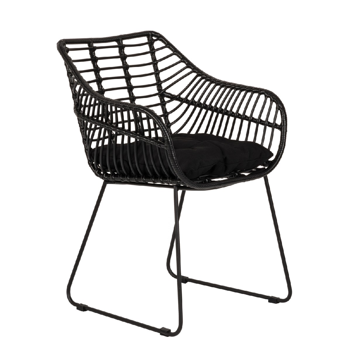 Artelibre - 14840052 ΠΟΛΥΘΡΟΝΑ ΚΗΠΟΥ KALAMBO ΜΑΥΡΟ ΑΛΟΥΜΙΝΙΟ/RATTAN 56X57X81CM