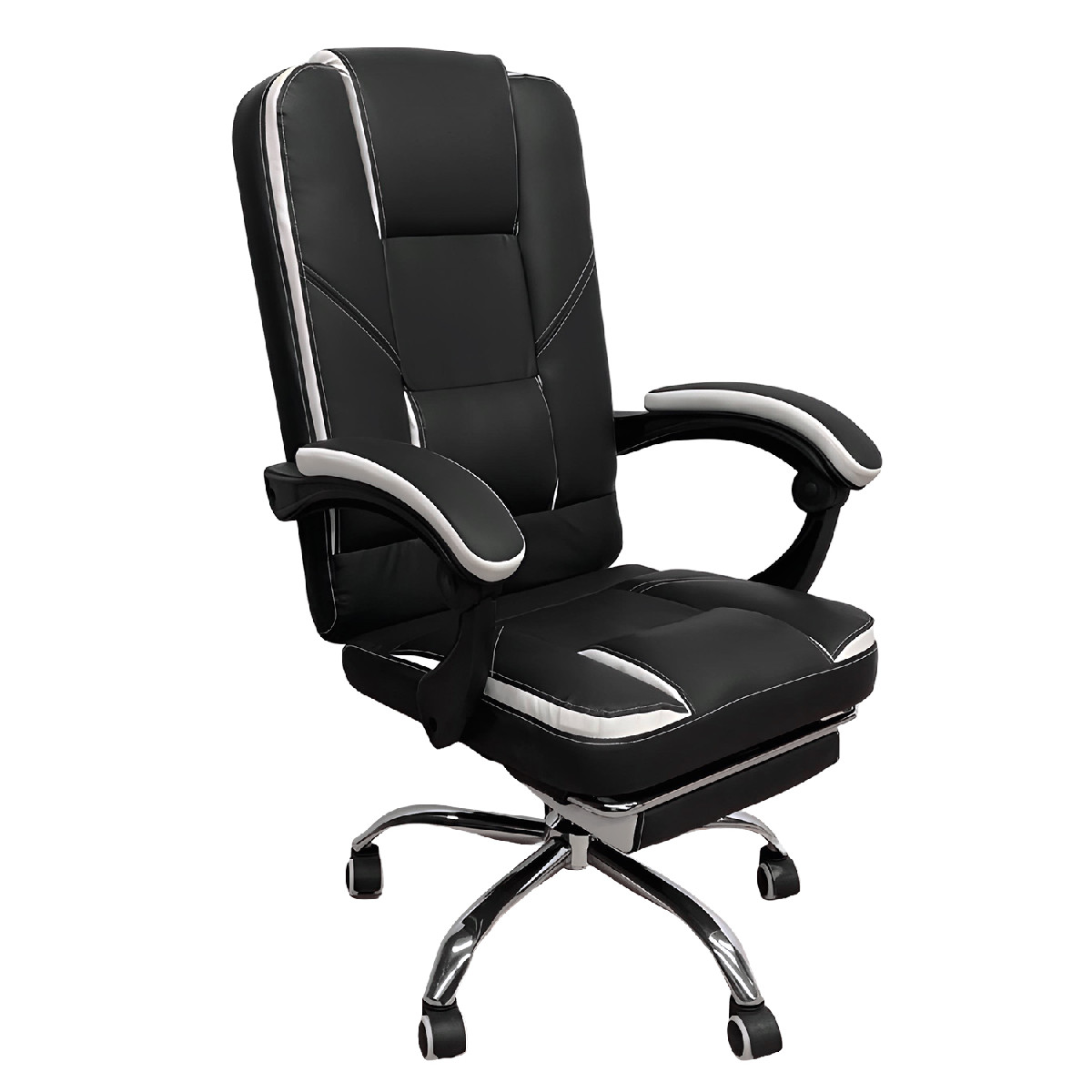 Artelibre - 14960025 ΚΑΡΕΚΛΑ ΓΡΑΦΕΙΟΥ OPTISEAT ΜΑΥΡΟ/ΛΕΥΚΟ PVC/ΜΕΤΑΛΛΟ 67X65X105-115CM
