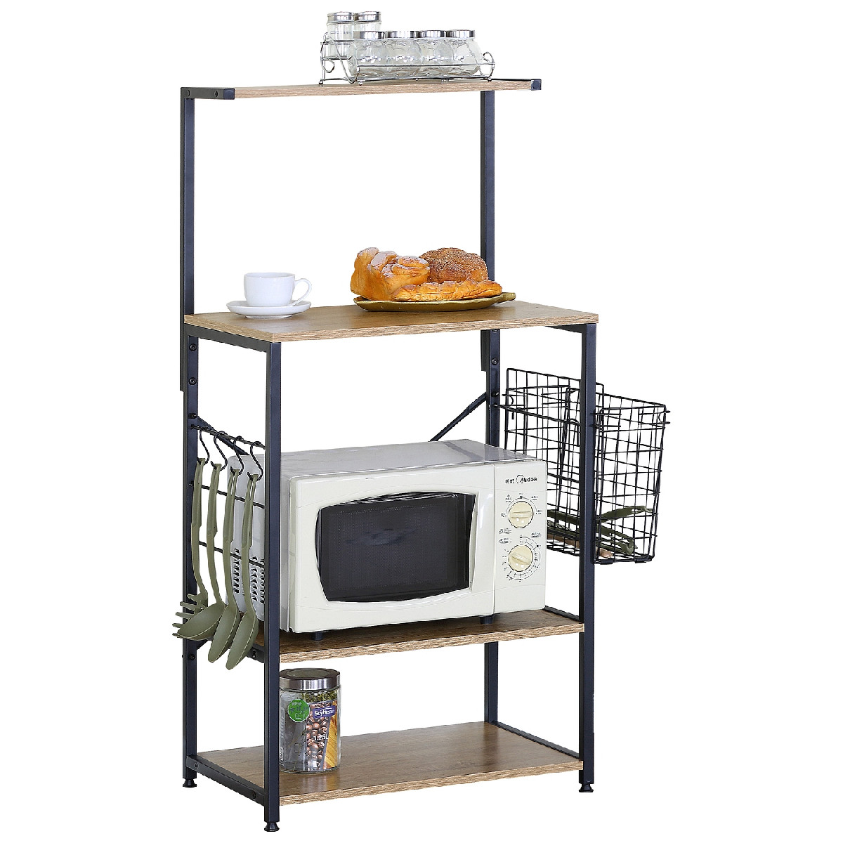 Artelibre - 15340063 ΡΑΦΙΕΡΑ ΚΟΥΖΙΝΑΣ ARTELIBRE GRANTHAM ΔΡΥΣ/ΜΑΥΡΟ ΜΟΡΙΟΣΑΝΙΔΑ/ΜΕΤΑΛΛΟ 60X40X123CM