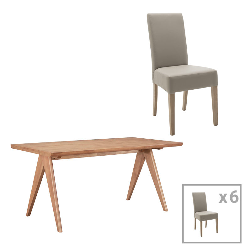 pak-200-001058 ΤΡΑΠΕΖΑΡΙΑ DITTA-WINSLOW B PAKOWORLD ΣΕΤ 7ΤΜΧ ΞΥΛΟ RUBBERWOOD ΣΕ ΑΝΟΙΧΤΟ ΚΑΡΥΔΙ ΧΡΩΜΑ 180X85X75ΕΚ