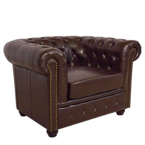43337 ΠΟΛΥΘΡΟΝΑ T.CHESTERFIELD HM3011.01 ΤΕΧΝΟΔΕΡΜΑ ΣΚΟΥΡΟ ΚΑΦΕ