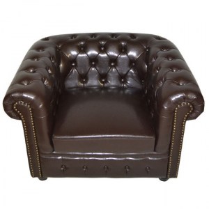 43337 ΠΟΛΥΘΡΟΝΑ T.CHESTERFIELD HM3011.01 ΤΕΧΝΟΔΕΡΜΑ ΣΚΟΥΡΟ ΚΑΦΕ