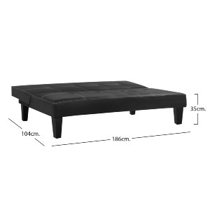 43715 ΚΑΝΑΠΕΣ ΚΡΕΒΑΤΙ 3Θ HM3002.02 ΜΑΥΡΟΣ PU ΜΕ ΓΑΖΙΑ 186x90x82