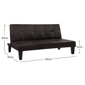 43716 ΚΑΝΑΠΕΣ ΚΡΕΒΑΤΙ 3Θ HM3002.04 ΚΑΦΕ PU ΜΕ ΓΑΖΙΑ 186x90x82