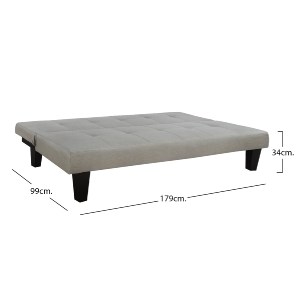 43827 ΚΑΝΑΠΕΣ ΚΡΕΒΑΤΙ ODESSA HM3000.01 ΥΦΑΣΜΑ ΜΠΕΖ 179x80x79 εκ.