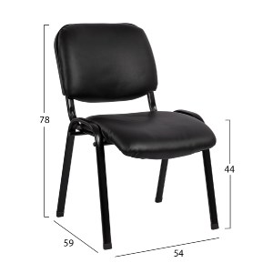 43903 ΚΑΡΕΚΛΑ JANISHA HM1010.01 ΜΕ ΔΕΡΜΑΤΙΝΗ PU ΜΑΥΡΟ 553,5x59x77 εκ.