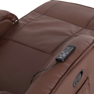 44209 ΠΟΛΥΘΡΟΝΑ RELAX ΜΕ ΜΗΧΑΝΙΣΜΟ MASSAGE ROCCA HM0026.03 PU ΚΑΦΕ ΣΚΟΥΡΟ 80x96x97 εκ.