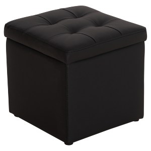 44432 ΣΚΑΜΠΩ ΜΕ ΑΠΟΘΗΚΕΥΤΙΚΟ ΧΩΡΟ PU ΜΑΥΡΟ CUBE HM224.01 38x38x36.5Υεκ.