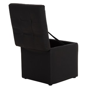 44432 ΣΚΑΜΠΩ ΜΕ ΑΠΟΘΗΚΕΥΤΙΚΟ ΧΩΡΟ PU ΜΑΥΡΟ CUBE HM224.01 38x38x36.5Υεκ.