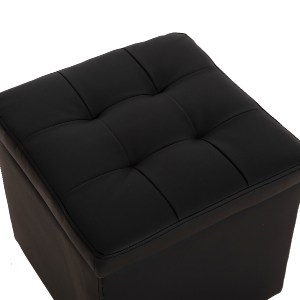 44432 ΣΚΑΜΠΩ ΜΕ ΑΠΟΘΗΚΕΥΤΙΚΟ ΧΩΡΟ PU ΜΑΥΡΟ CUBE HM224.01 38x38x36.5Υεκ.