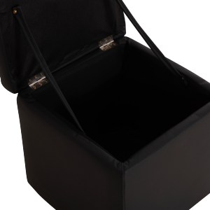 44432 ΣΚΑΜΠΩ ΜΕ ΑΠΟΘΗΚΕΥΤΙΚΟ ΧΩΡΟ PU ΜΑΥΡΟ CUBE HM224.01 38x38x36.5Υεκ.