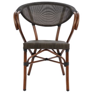 44438 ΠΟΛΥΘΡΟΝΑ ΑΛΟΥΜΙΝΙΟΥ CLAY BAMBOO LOOK ΚΑΦΕ ΜΕ TEXTLINE HM5025 60,5x59x81 cm