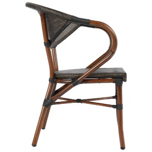 44438 ΠΟΛΥΘΡΟΝΑ ΑΛΟΥΜΙΝΙΟΥ CLAY BAMBOO LOOK ΚΑΦΕ ΜΕ TEXTLINE HM5025 60,5x59x81 cm