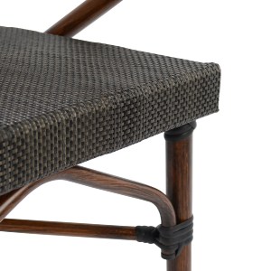 44438 ΠΟΛΥΘΡΟΝΑ ΑΛΟΥΜΙΝΙΟΥ CLAY BAMBOO LOOK ΚΑΦΕ ΜΕ TEXTLINE HM5025 60,5x59x81 cm