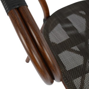 44438 ΠΟΛΥΘΡΟΝΑ ΑΛΟΥΜΙΝΙΟΥ CLAY BAMBOO LOOK ΚΑΦΕ ΜΕ TEXTLINE HM5025 60,5x59x81 cm