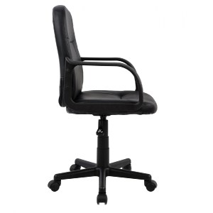 45002 ΚΑΡΕΚΛΑ ΓΡΑΦΕΙΟΥ GRANE HM1005 ΜΕ ΜΠΡΑΤΣΑ ΜΑΥΡO PU 56,5x50x88-100Υ εκ.