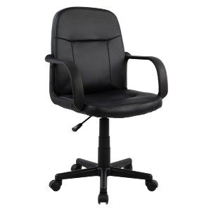 45002 ΚΑΡΕΚΛΑ ΓΡΑΦΕΙΟΥ GRANE HM1005 ΜΕ ΜΠΡΑΤΣΑ ΜΑΥΡO PU 56,5x50x88-100Υ εκ.