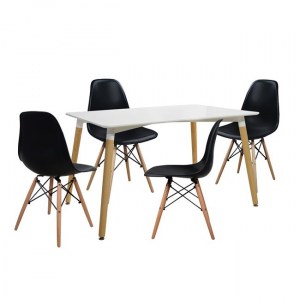47516 ΣΕΤ ΤΡΑΠΕΖΑΡΙΑ 5Τ ΤΡΑΠΕΖΙ MINIMAL 120x80x73 cm-TWIST ΜΑΥΡΕΣ HM10080.02