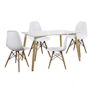 47517 ΣΕΤ ΤΡΑΠΕΖΑΡΙΑ 5Τ ΤΡΑΠΕΖΙ MINIMAL 120Χ80-TWIST ΛΕΥΚΕΣ HM10080.01