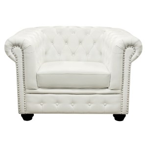 47568 ΠΟΛΥΘΡΟΝΑ T.CHESTERFIELD HM3011.02 ΤΕΧΝΟΔΕΡΜΑ ΛΕΥΚΟ ΜΑΤ 110x90x73 εκ.