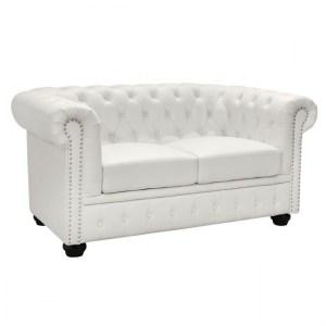 47573 ΚΑΝΑΠΕΣ 2ΘΕΣΙΟΣ T.CHESTERFIELD HM3010.02 ΤΕΧΝΟΔΕΡΜΑ ΛΕΥΚΟ ΜΑΤ