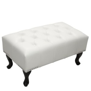 47578 ΤΑΜΠΟΥΡΕ ΥΠΟΠΟΔΙΟ T.CHESTERFIELD EMMA HM226.02 PU ΛΕΥΚΟ-ΜΑΥΡΑ ΠΟΔΙΑ 80x44x39Yεκ.