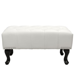 47578 ΤΑΜΠΟΥΡΕ ΥΠΟΠΟΔΙΟ T.CHESTERFIELD EMMA HM226.02 PU ΛΕΥΚΟ-ΜΑΥΡΑ ΠΟΔΙΑ 80x44x39Yεκ.